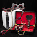 Luxury Black & Red Bondage Kit – 8PCS Leather BDSM Set with Storage Case
