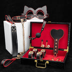 Luxury Black & Red Bondage Kit – 8PCS Leather BDSM Set with Storage Case